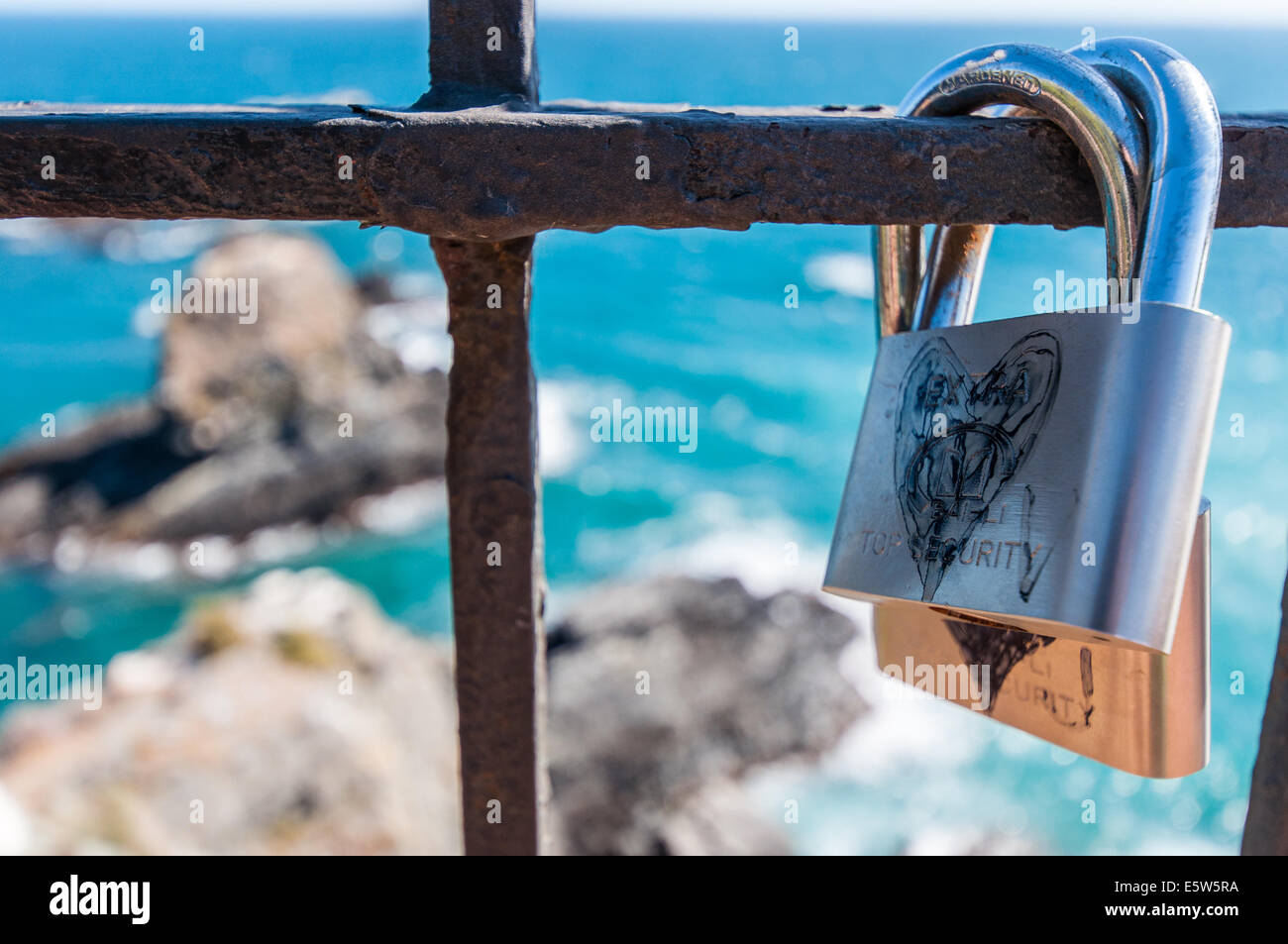 Padlock of love Stock Photo