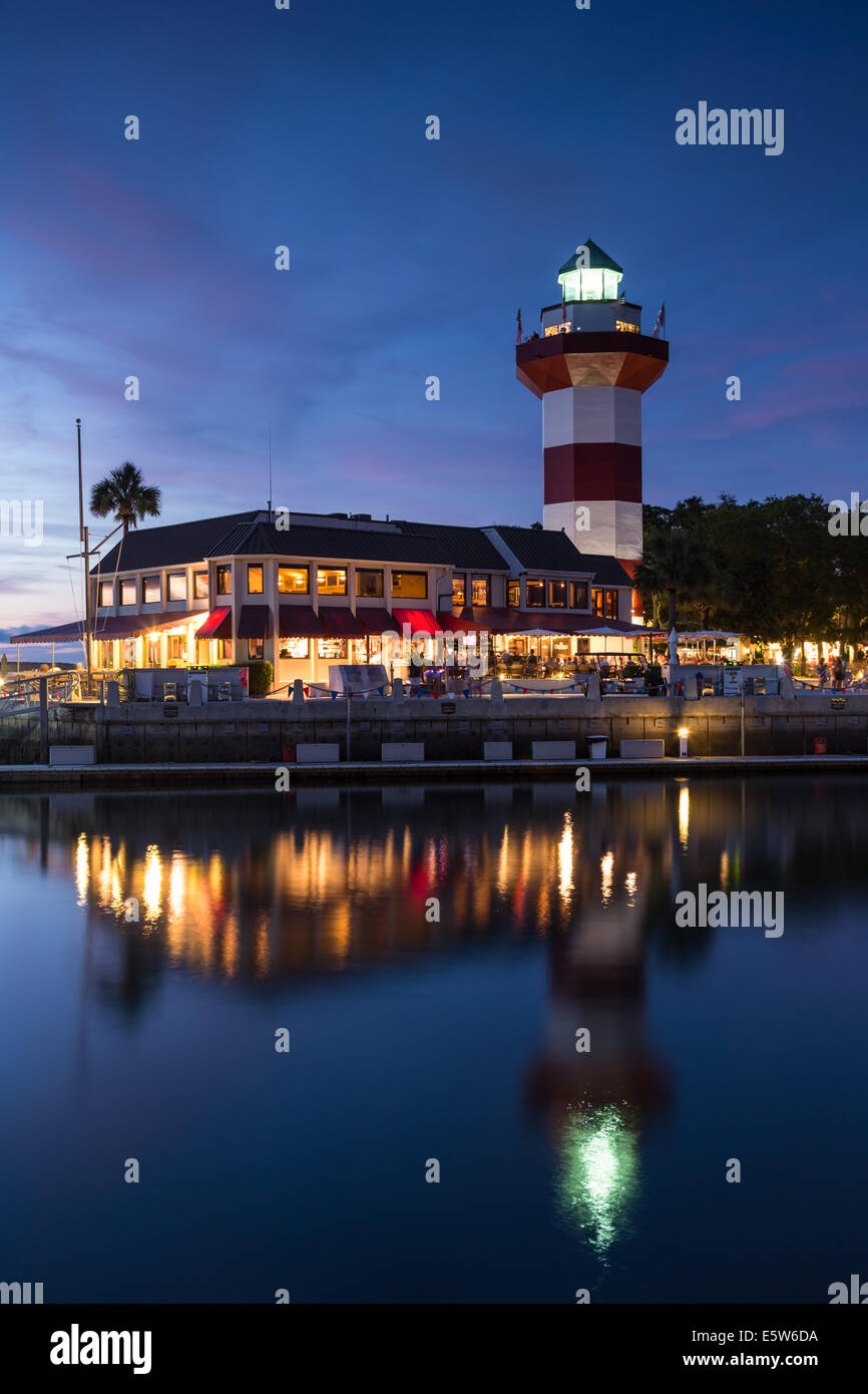 Harbour Town Lighthouse at Blue Hour, Hilton Head Island, South