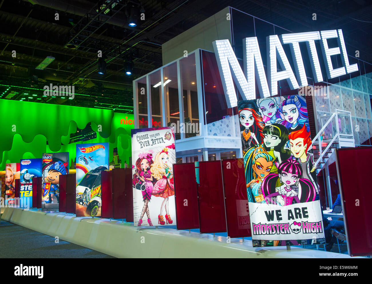 LAS VEGAS - JUNE 17 : The Mattel booth at the Licensing Expo in Las Vegas , Nevada on June 17 2014. Stock Photo