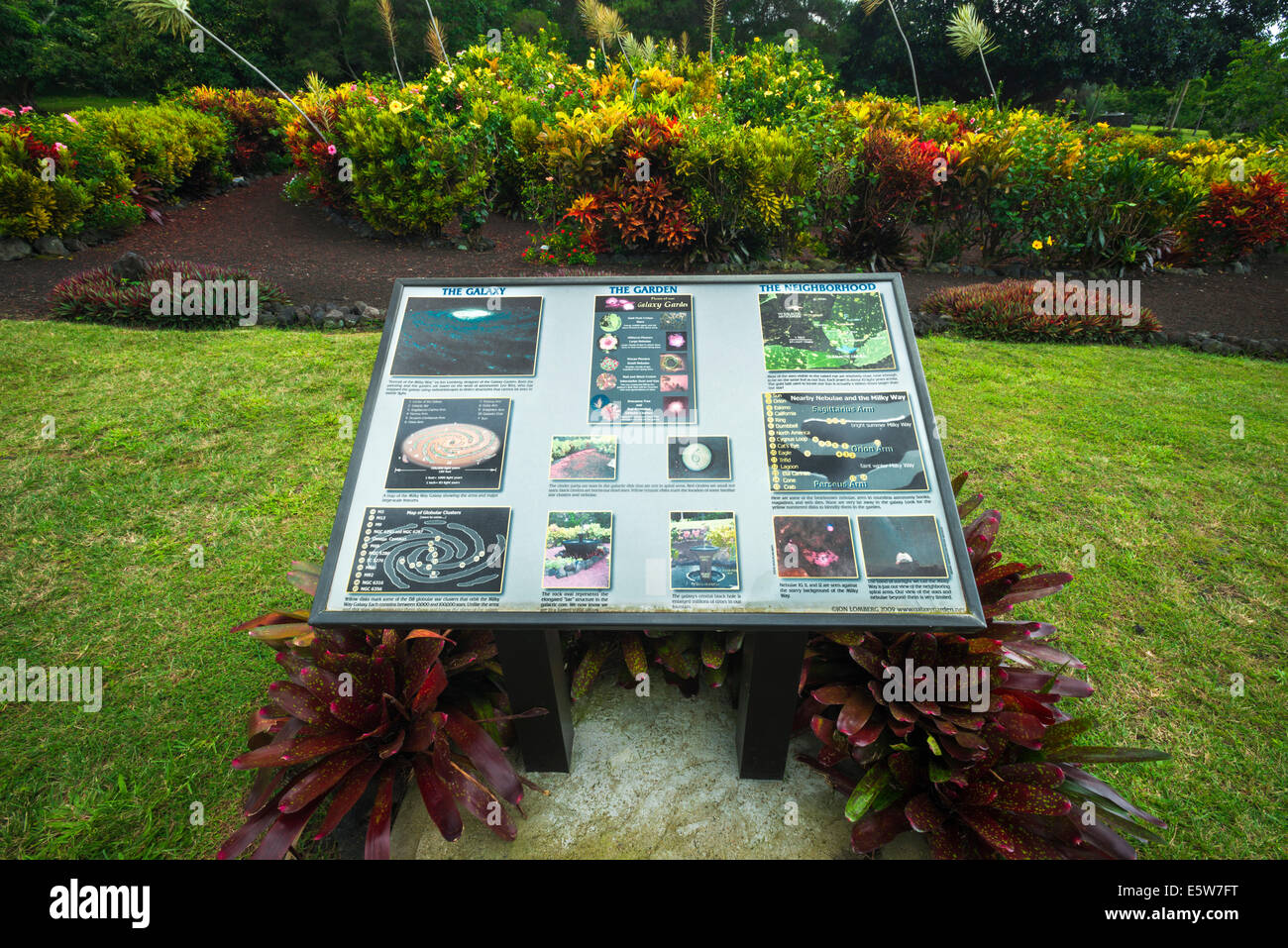 The Galaxy Garden, Paleaku Gardens Peace Sanctuary, Kona Coast, The Big Island, Hawaii USA Stock