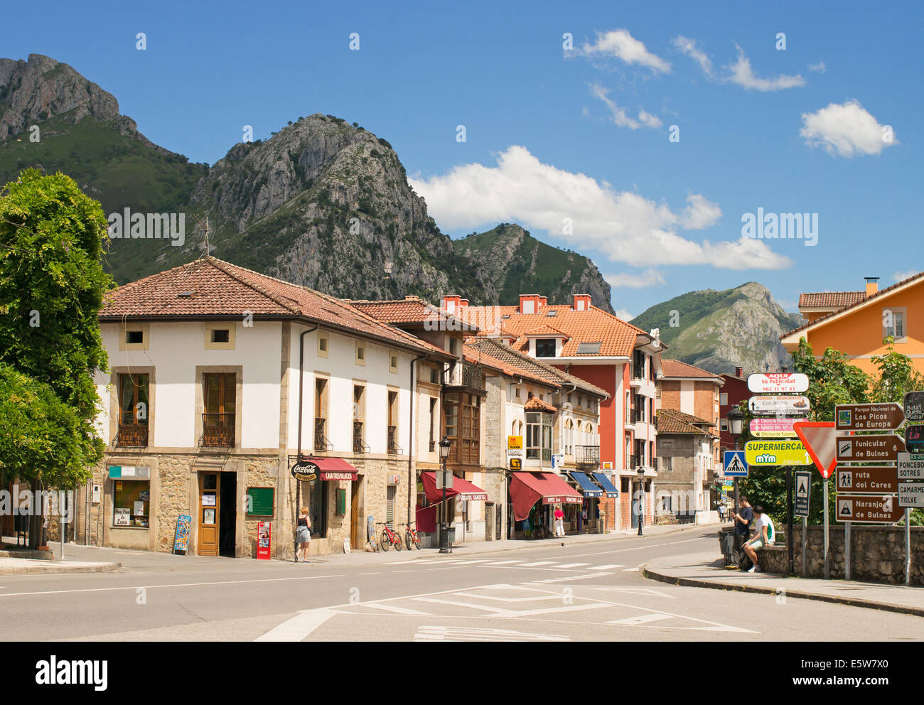 Town centre Arenas de Cabrales , Asturias, Northern Spain, Europe Stock  Photo - Alamy