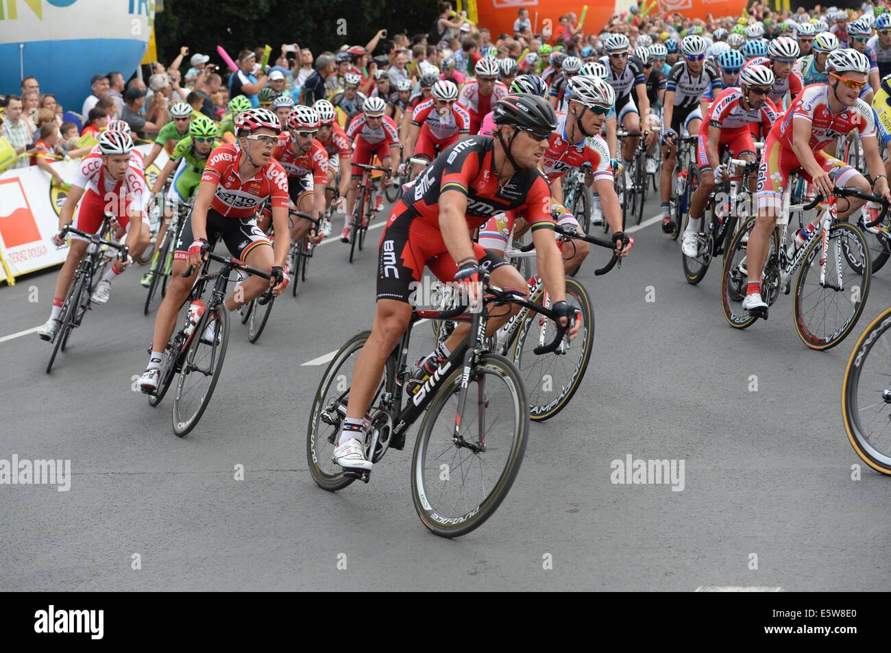 05.08.2014. Kielce to Rzeszow, Poland. Cycling Tour of Poland, stage 3. Bmc 2014, Hushovd Thor, Rzeszow © Action Plus Sports Images/Alamy Live News Stock Photo