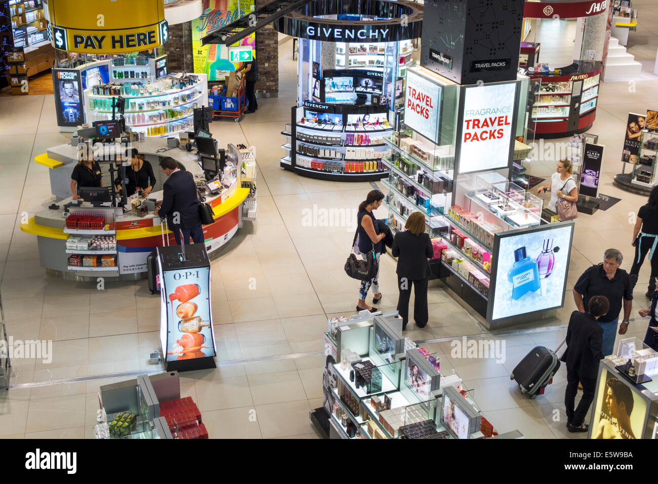 Sydney Australia,Kingsford-Smith Airport,SYD,interior inside,terminal,gate,shopping shopper shoppers shop shops market markets marketplace buying sell Stock Photo