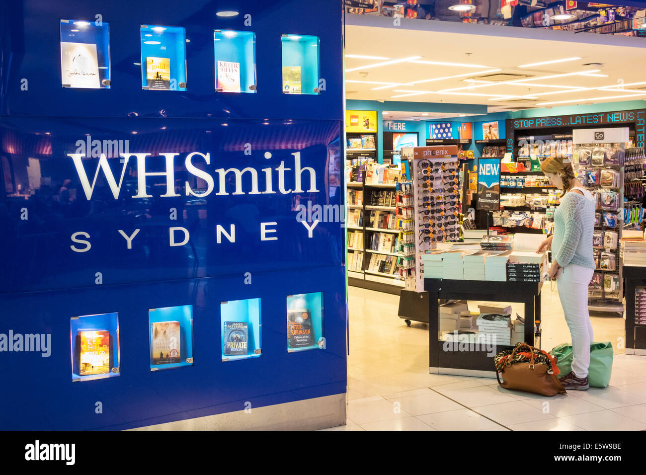 Sydney Australia,Kingsford-Smith Airport,SYD,interior inside,terminal,gate,shopping shopper shoppers shop shops market markets marketplace buying sell Stock Photo