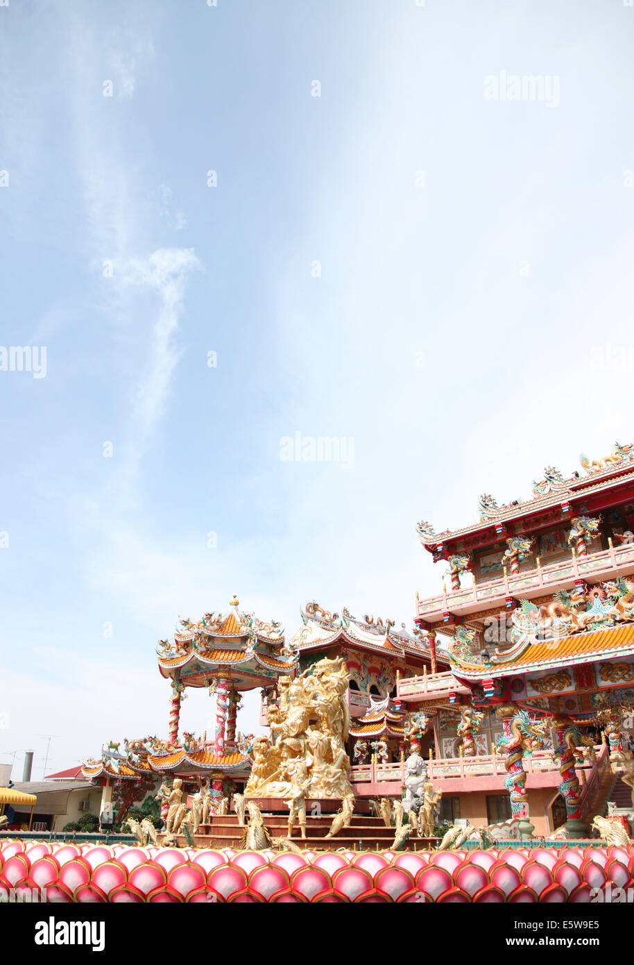 Sculpture in the Chinese Temple,Thailand. Stock Photo