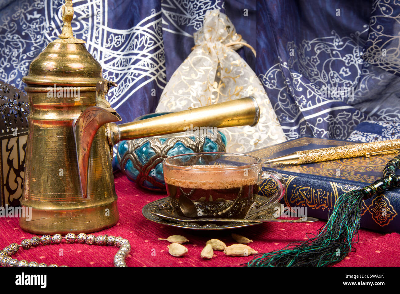 Traditional Arabic coffee served with cardamom seeds Stock Photo Alamy