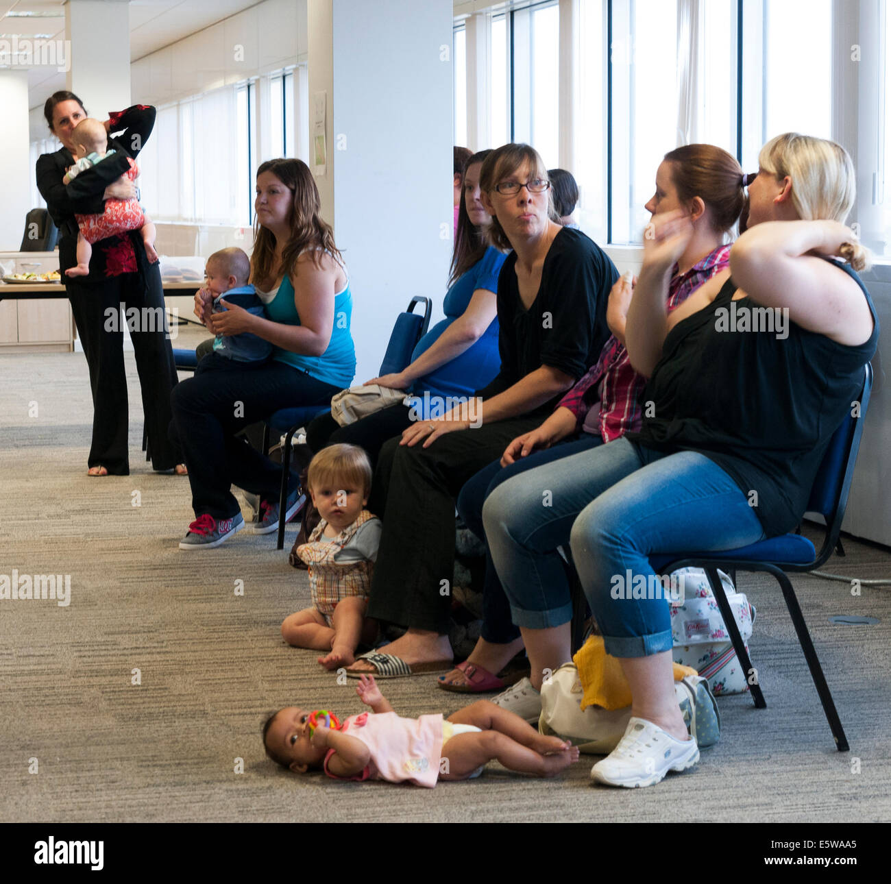Milton Keynes, UK, 6th Aug 2014. Mothers and babies at the launch of