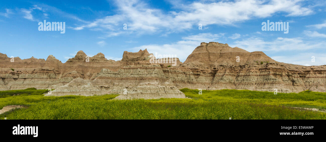 beautiful springtime landscape of the Badlands in south dakota with ...