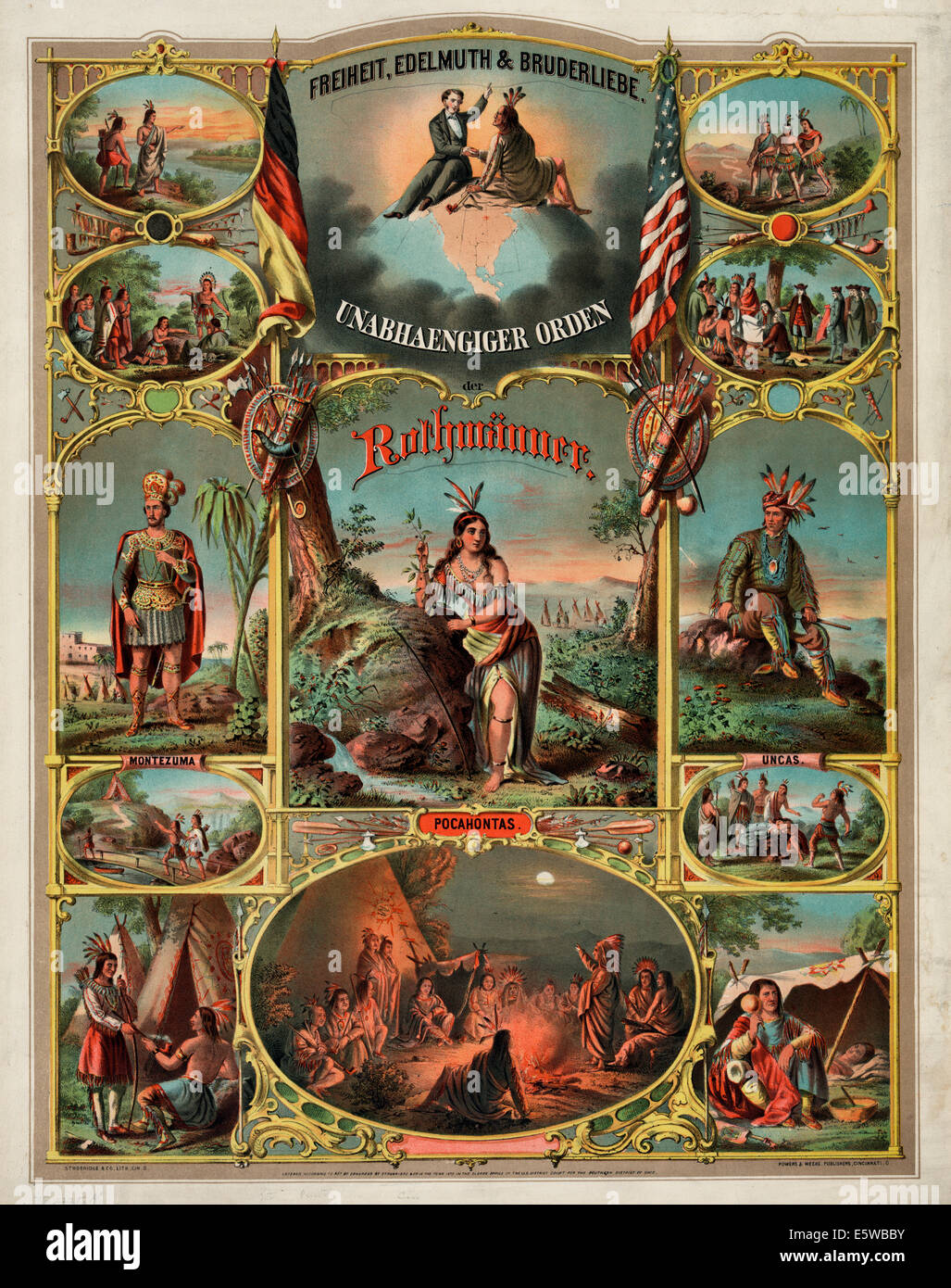 Unabhaengiger Orden der Rothmänner - Independent Order of Roth Men - circa 1870 Stock Photo