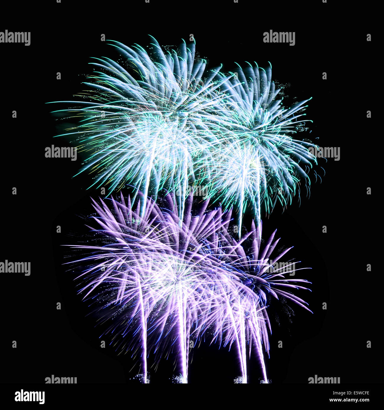 fireworks or firecracker on black background. Stock Photo