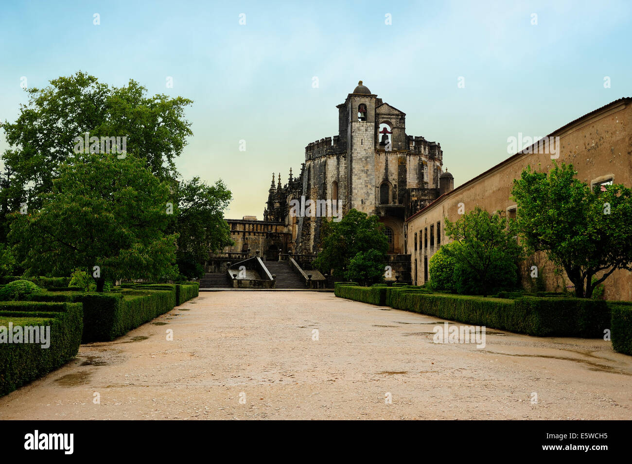 View of the Round Templar church (12th century) of the Convent of the Order of Christ, Tomar, Portugal Stock Photo