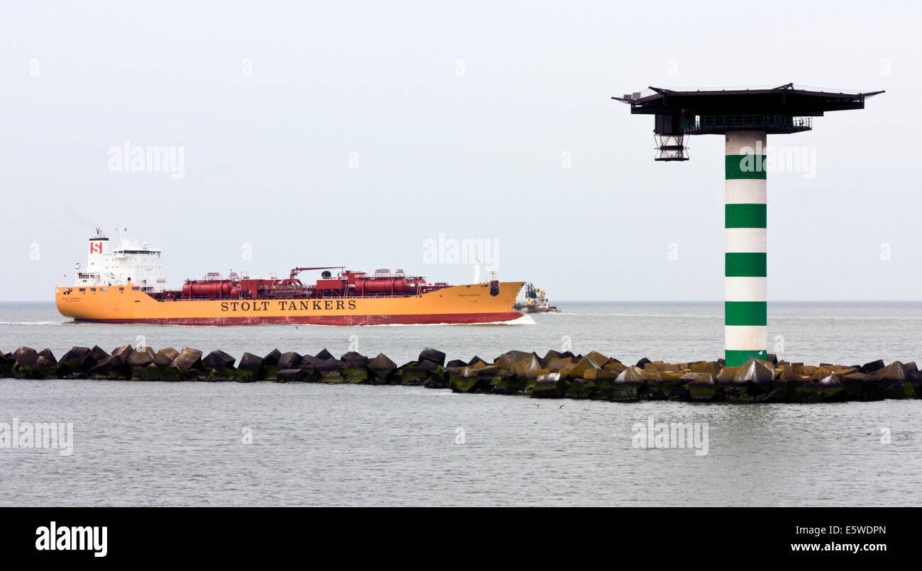 Gas Tanker entering the port of Rotterdam Stock Photo Alamy