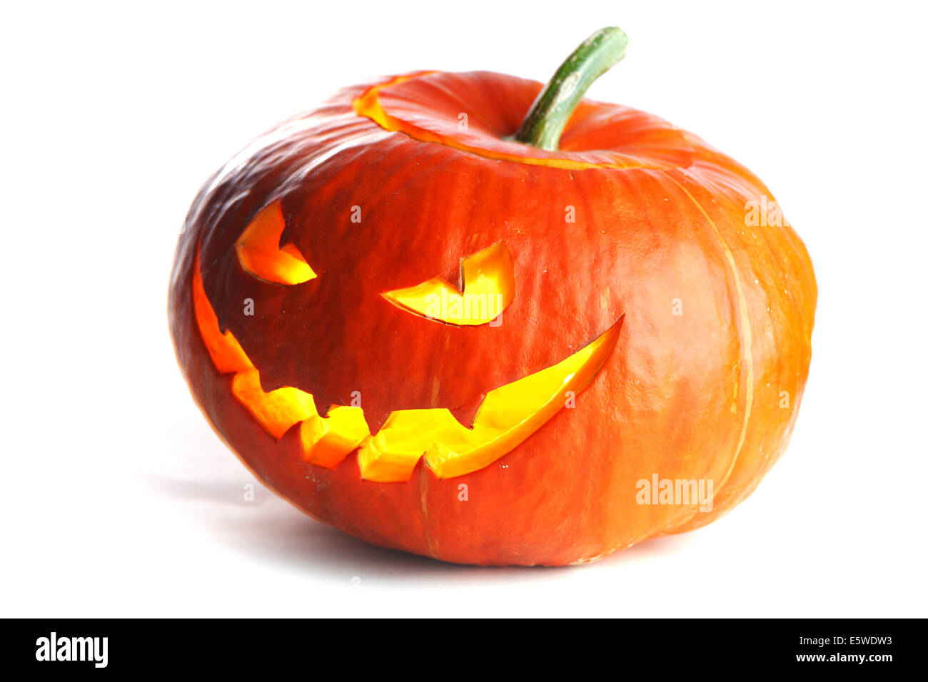 Scary Halloween Pumpkin isolated on white background Stock Photo - Alamy