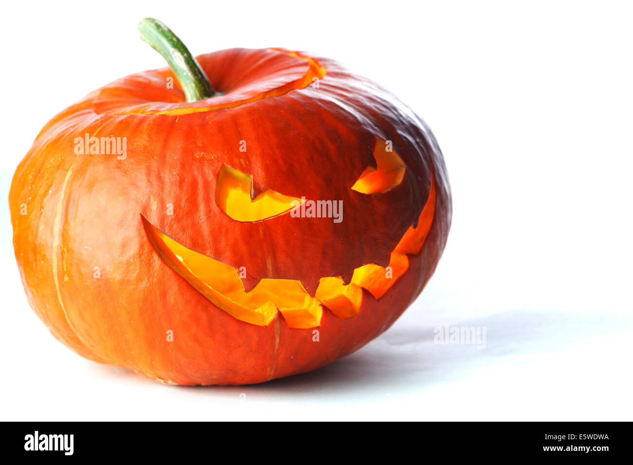 Scary Halloween Pumpkin isolated on white background Stock Photo - Alamy