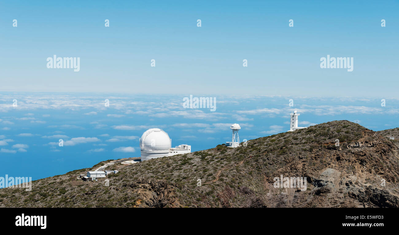 Roque-de-los Muchachos Observatory, ORM, part of the European Northern Observatory, ENO, Roque de los Muchachos, La Palma Stock Photo