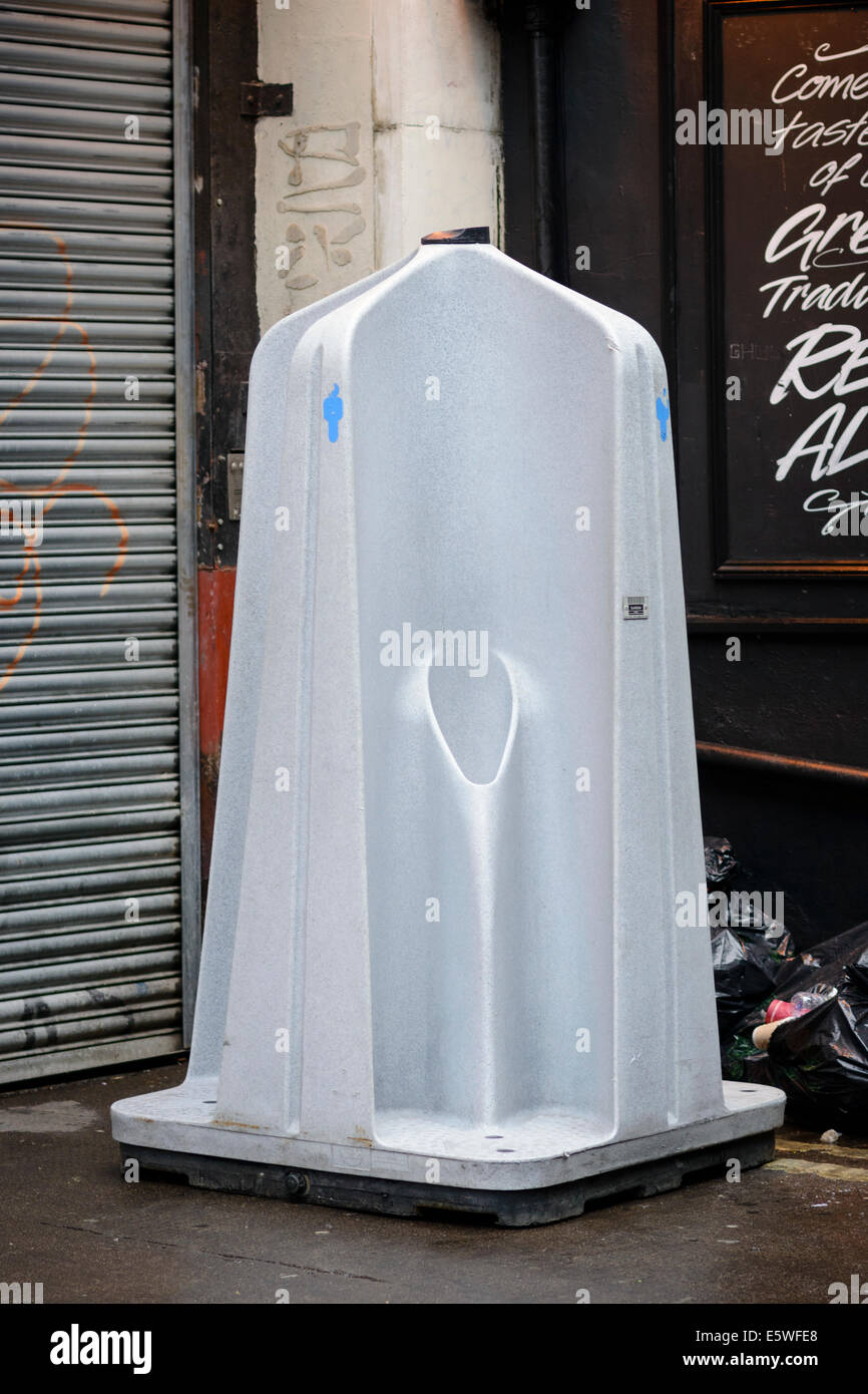 Portable outdoor urinal, to provide convenience and reduce unsanitary behaviour, especially on weekend evenings. Stock Photo