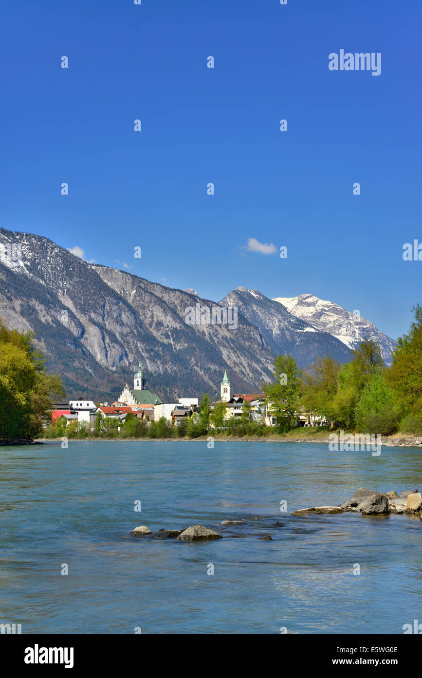 Cityscape of Schwaz in springtime, Schwaz, Tyrol, Austria Stock Photo