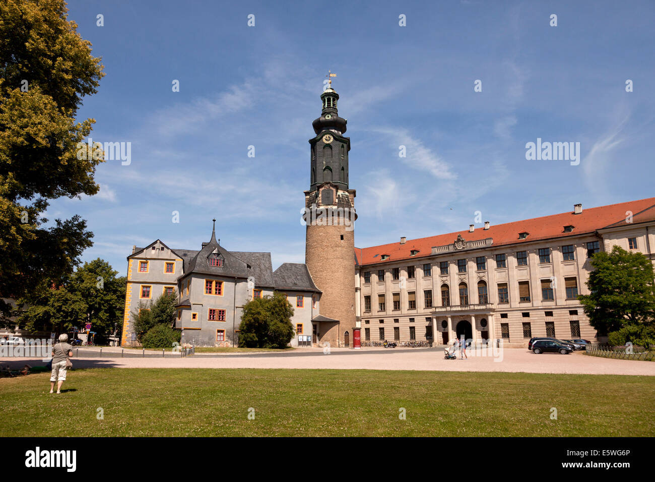 palace Stadtschloss or Schloss Weimar in Weimar, Thuringia, Germany, Europe Stock Photo