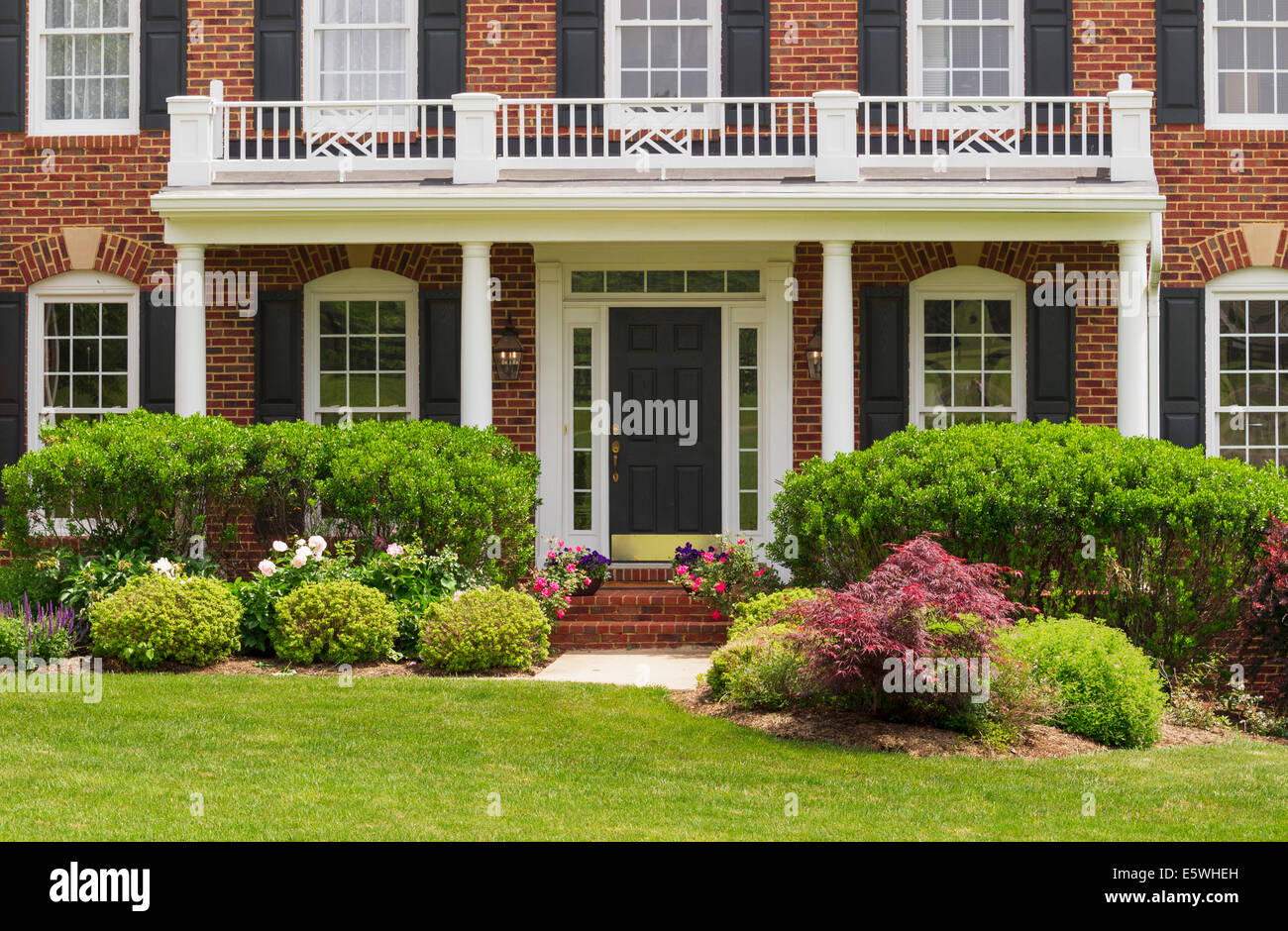 Front door of a house, USA - large single family modern home Stock Photo