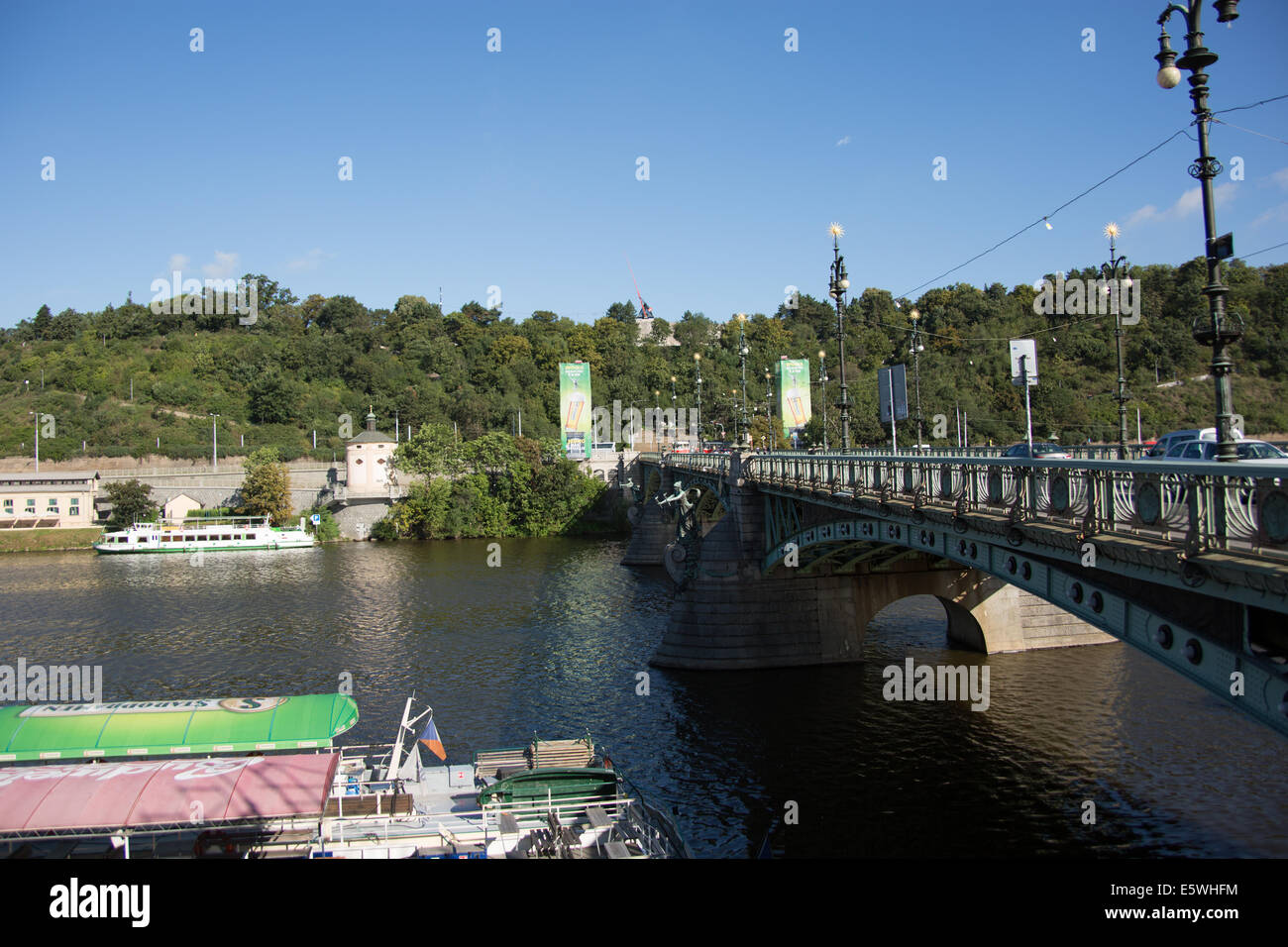Manesuv Most bridge over the river Vitava in Prague Czech Republic Stock Photo