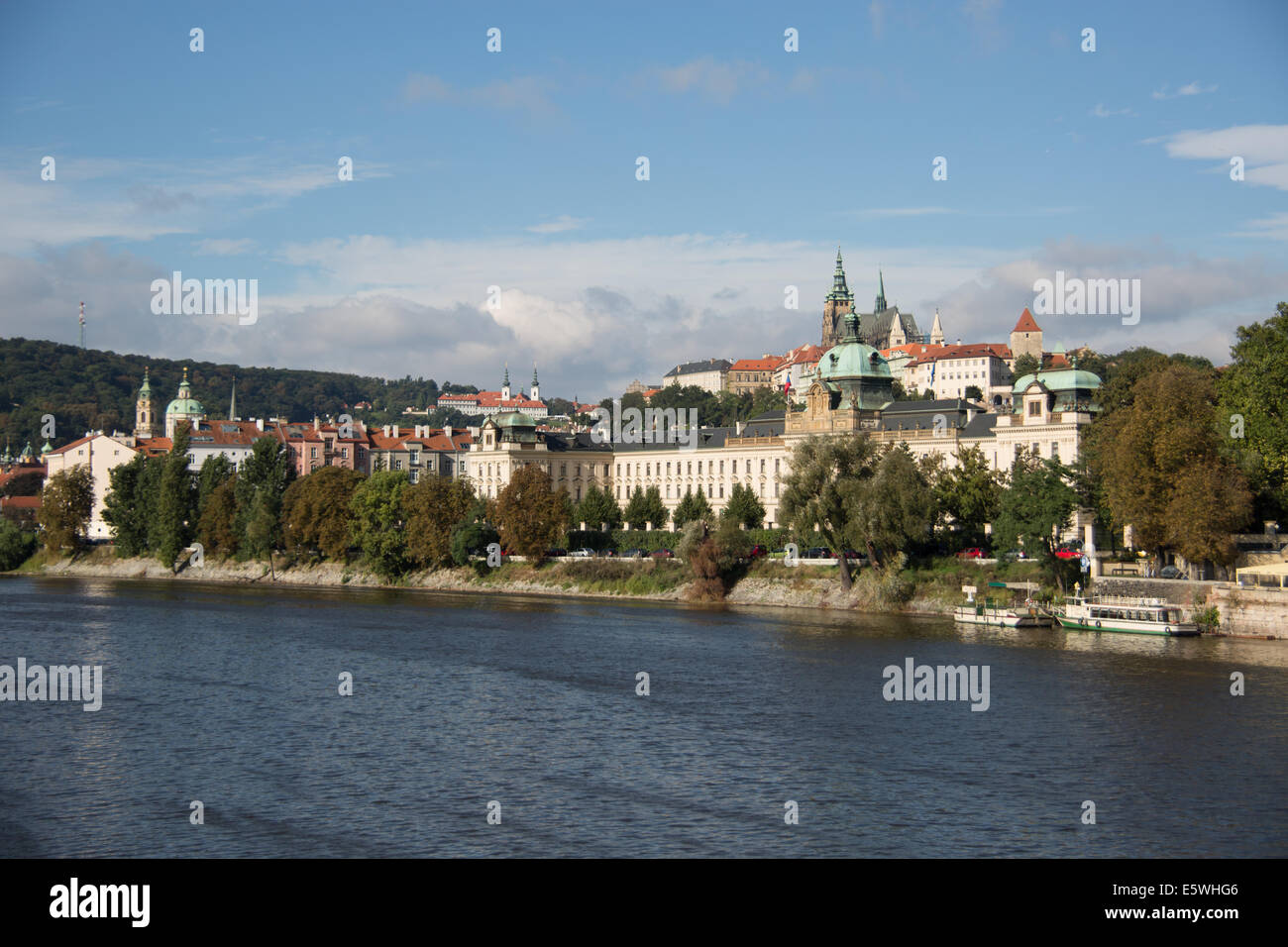 St Vitus cathedral and Prague castle and the Vitava river Prague Czech Republic Stock Photo
