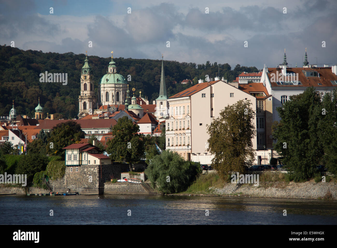 Prague and the River Litava Czech Republic Stock Photo