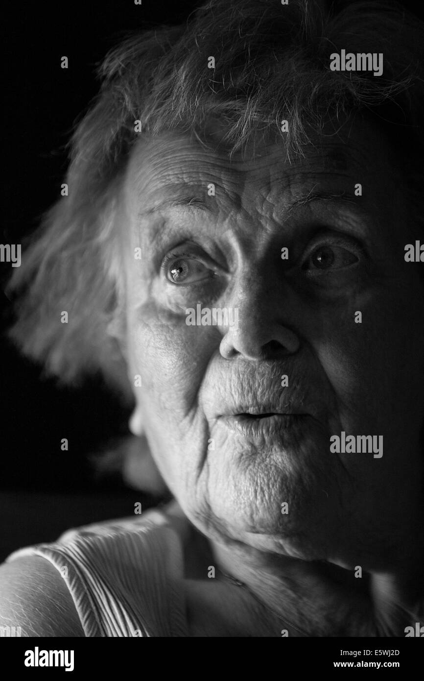 1 one elderly lady or female Black and White Stock Photos & Images - Alamy