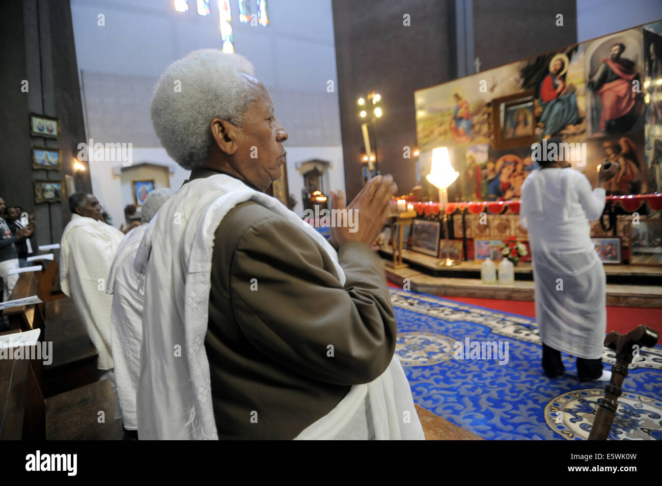 Milan (Italy), celebration for the Nativity of Our Lady in the Orthodox church of the Eritrean community Stock Photo