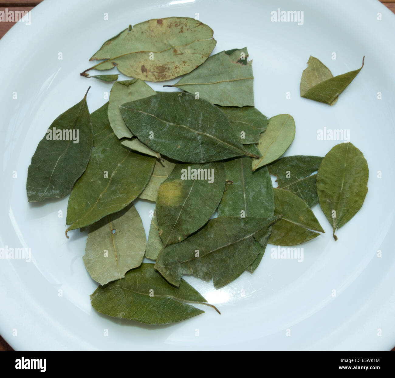 Coca leaves to make Coca tea. A remedy for altitude sickness. Stock Photo