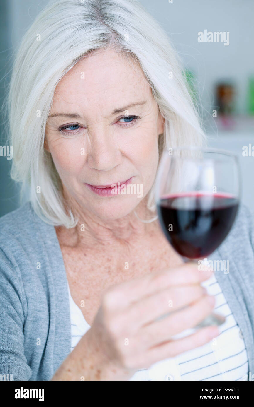 Elderly person drinking Stock Photo