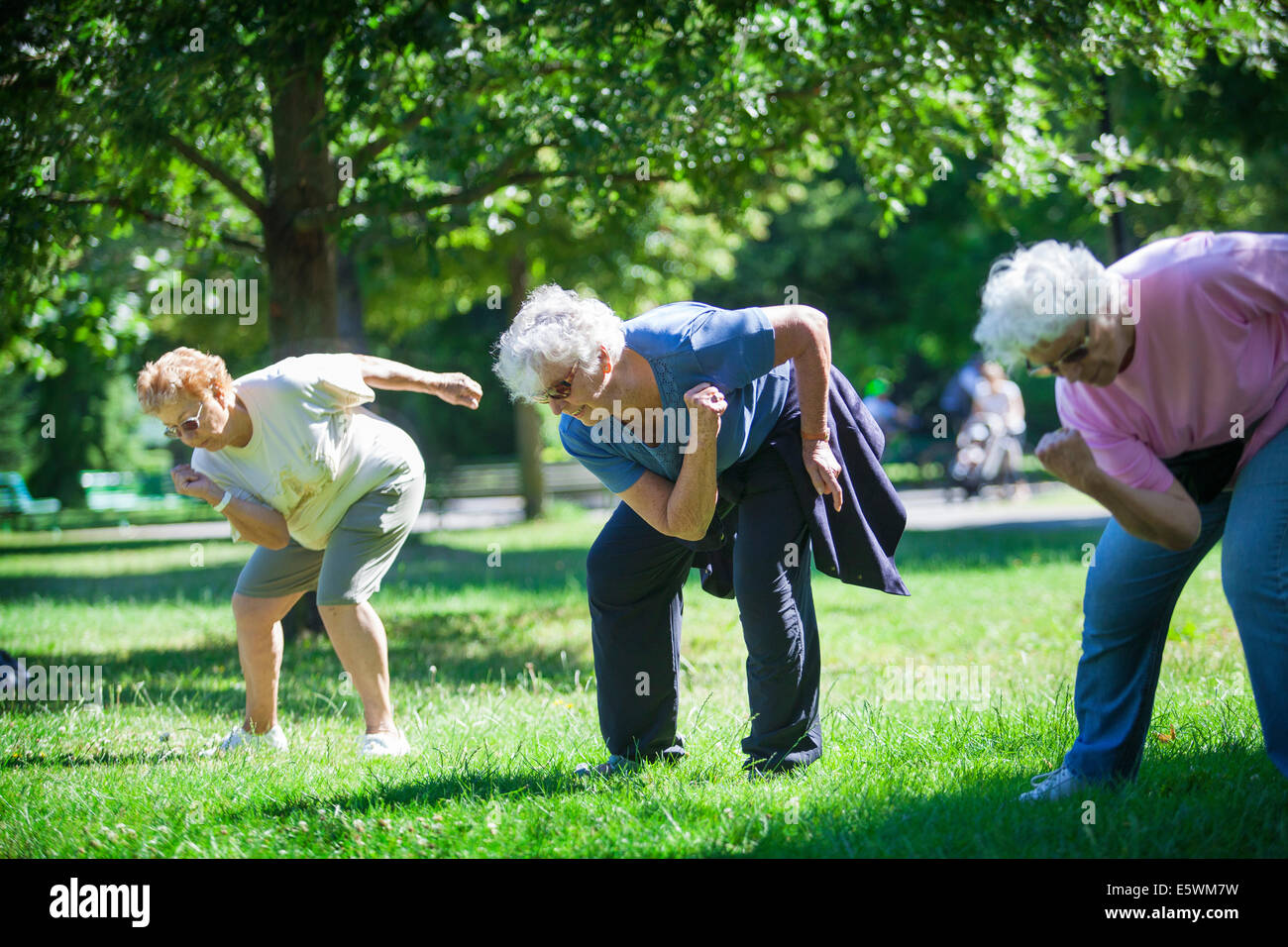 Elderly person practising a sport Stock Photo Alamy