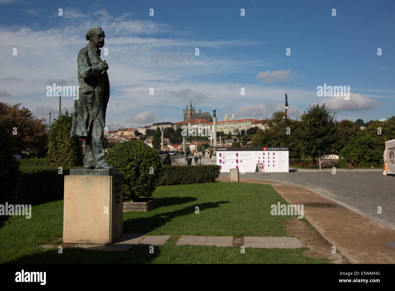 Statue of Dvorak in front of the Rudolfinium on Jan Palach Square, Prague, Czech republic Stock Photo