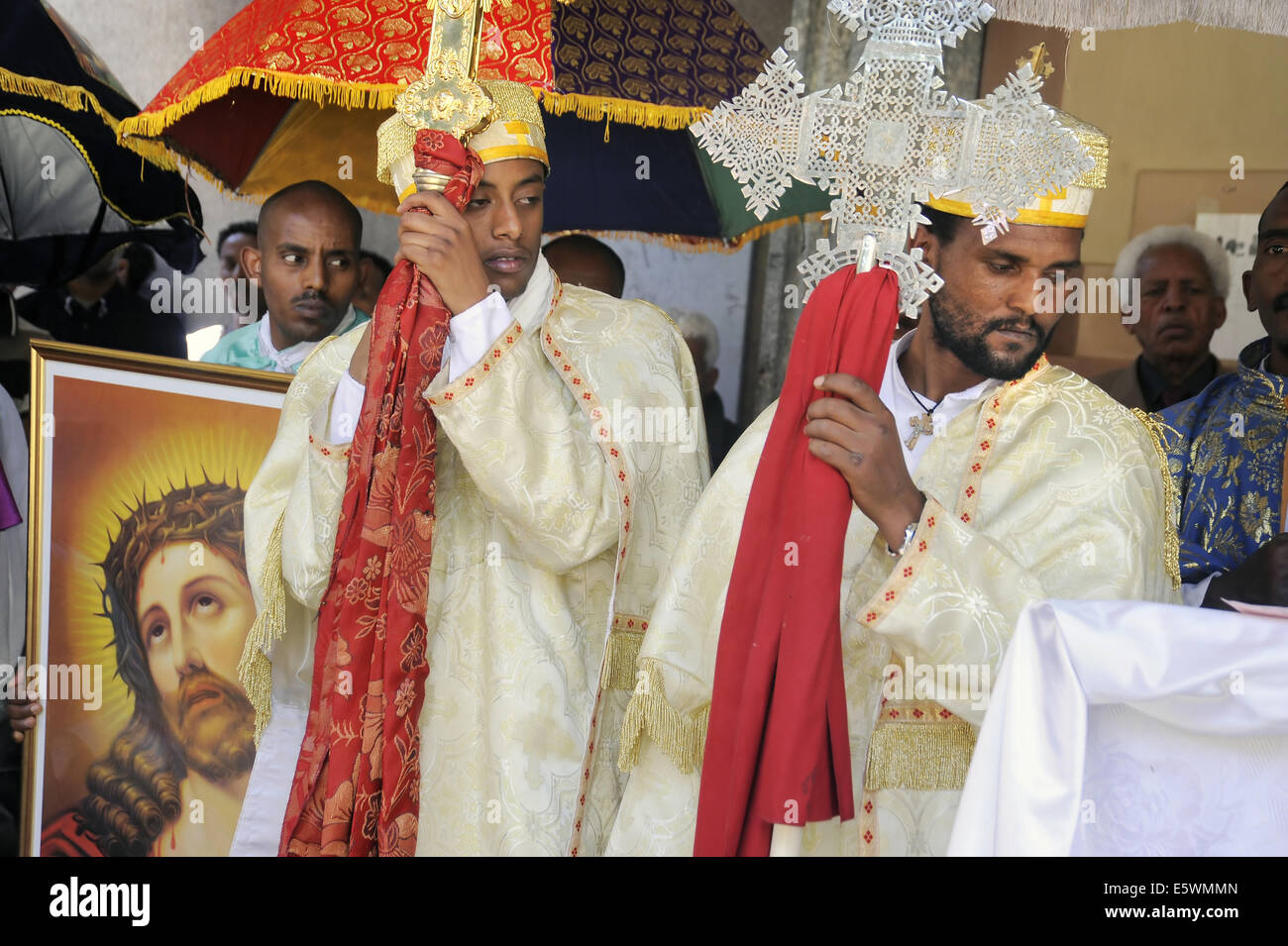 Milan (Italy), celebration for the Nativity of Our Lady in the Orthodox church of the Eritrean community Stock Photo