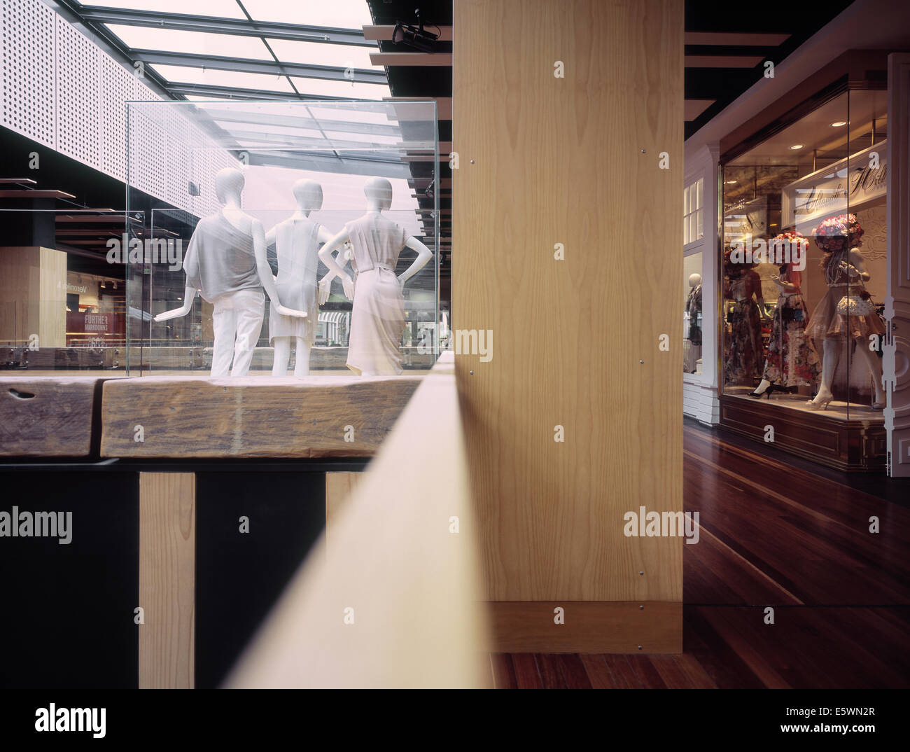 Attractive shop window displays luring customers at Melbourne Central Shopping Center Stock Photo