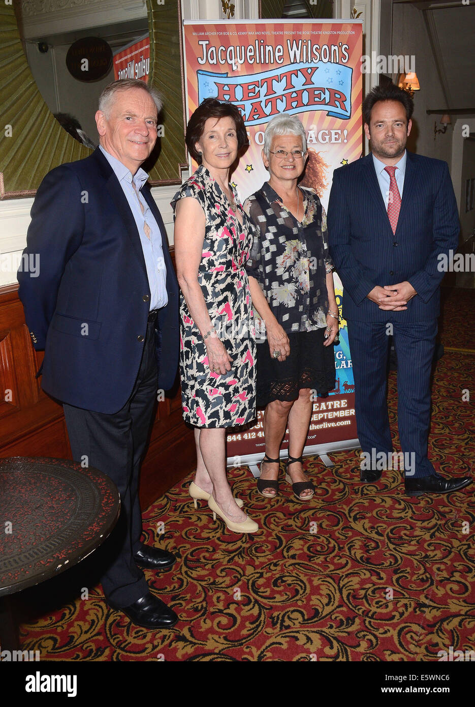 London, UK. 6th Aug, 2014. Jeffrey Archer, Dame Mary Archer, Jacqueline Wilson and William Archer attend the Press Night of 'Hetty Feather' at Vaudeville Theatre, on August 6, 2014 in London, England Credit:  KEITH MAYHEW/Alamy Live News Stock Photo