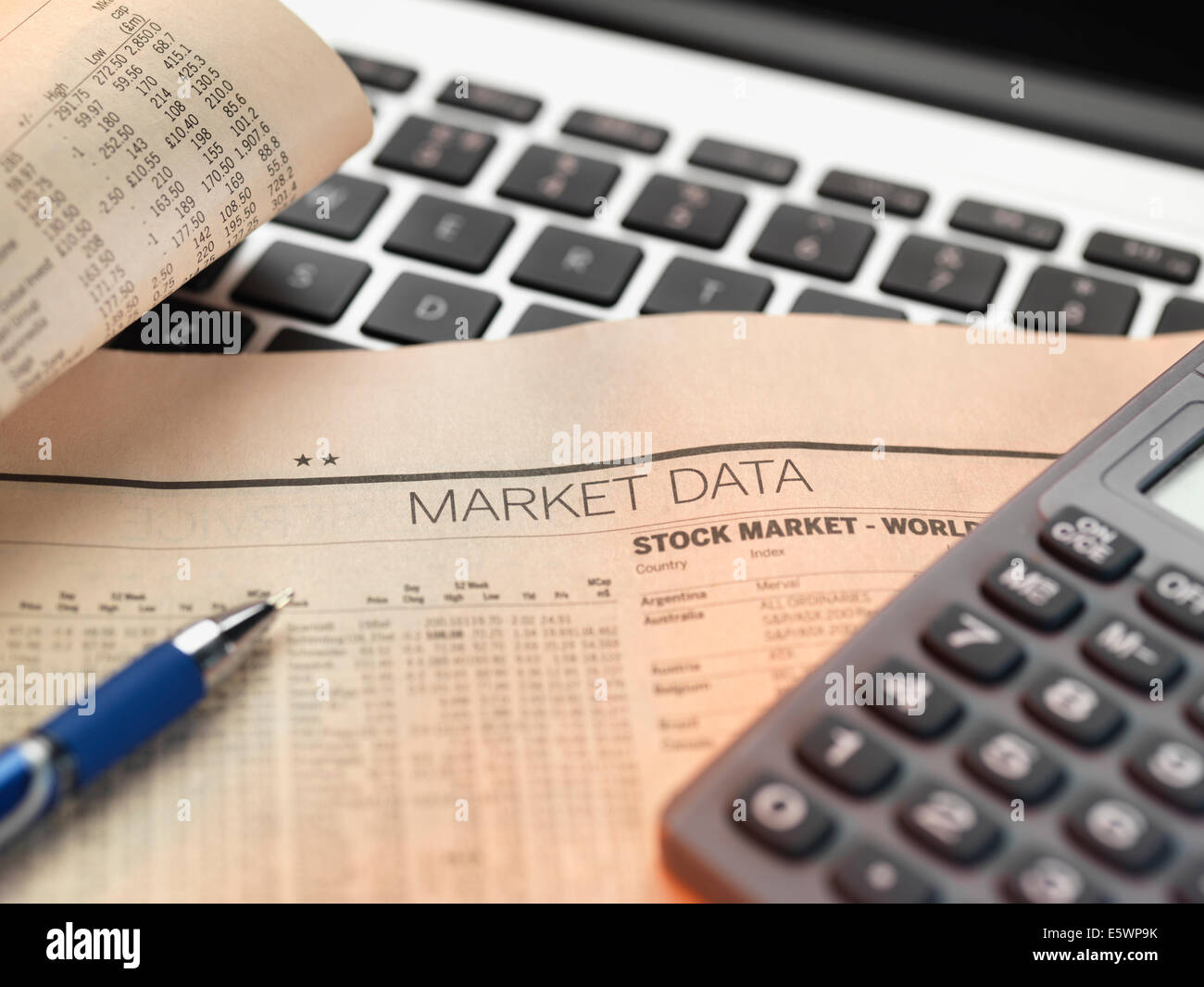 Financial services, viewing financial markets for investing Stock Photo
