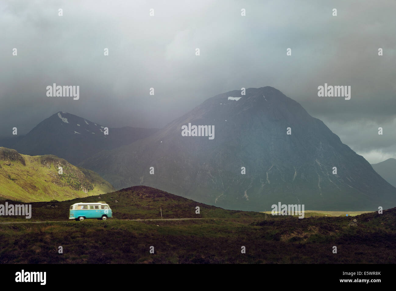 Campervan on the road in Scottish Highlands, Scotland Stock Photo - Alamy