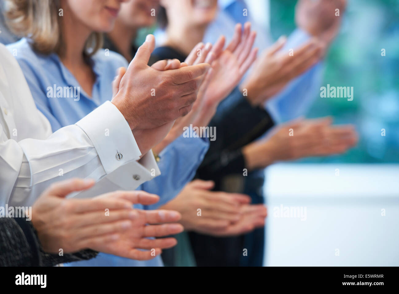Cropped image of hands clapping Stock Photo