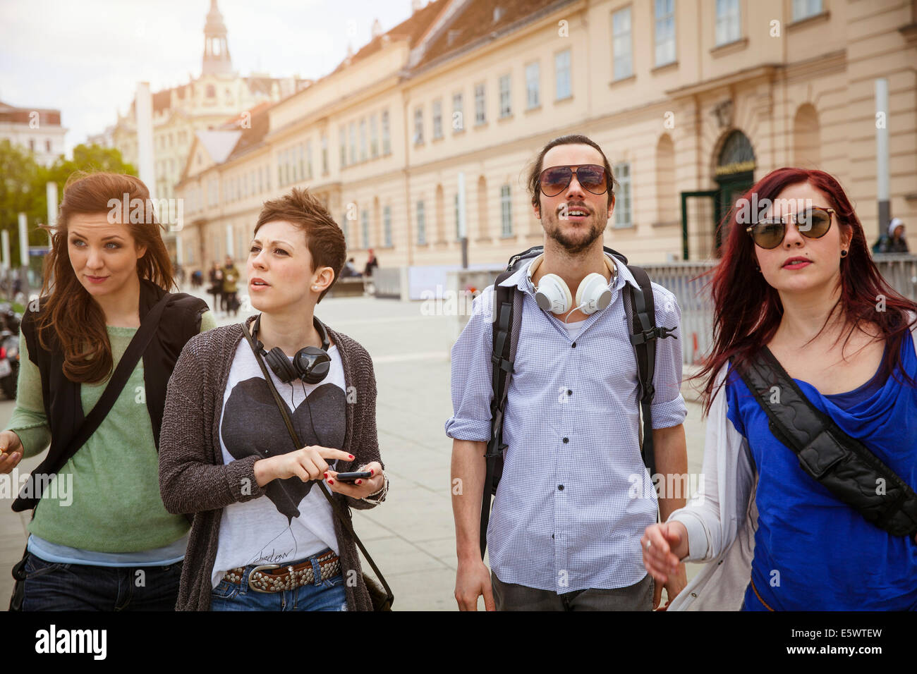 Group of young adults, sightseeing Stock Photo