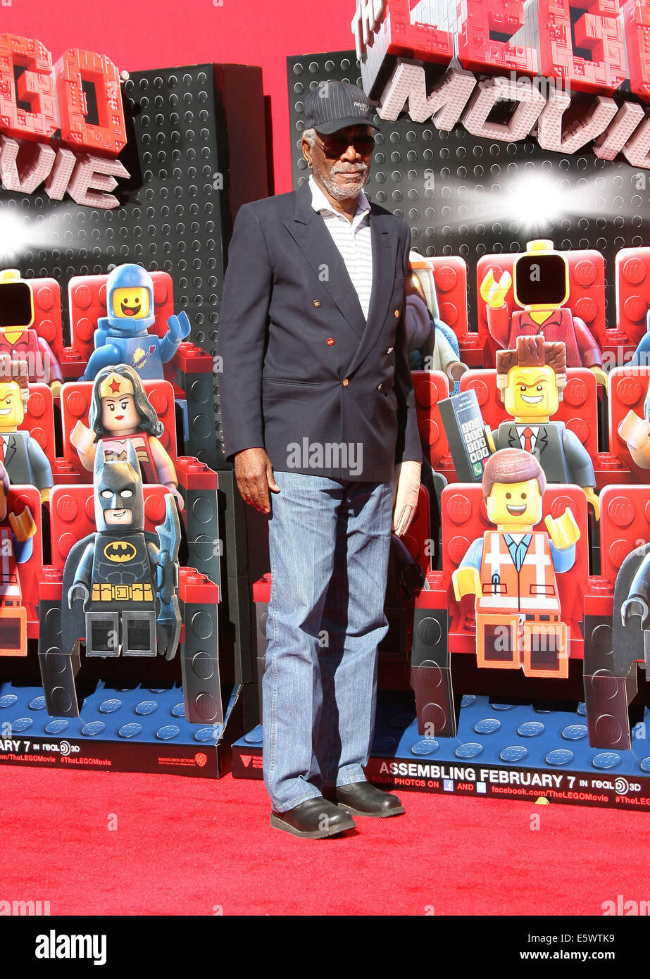 The Lego Movie Premiere held at The Regency Village Theatre in Los Angeles CA. 1-2-2014 Featuring: Morgan Freeman Where: Los Angeles California United States When: 01 Feb 2014 Stock Photo