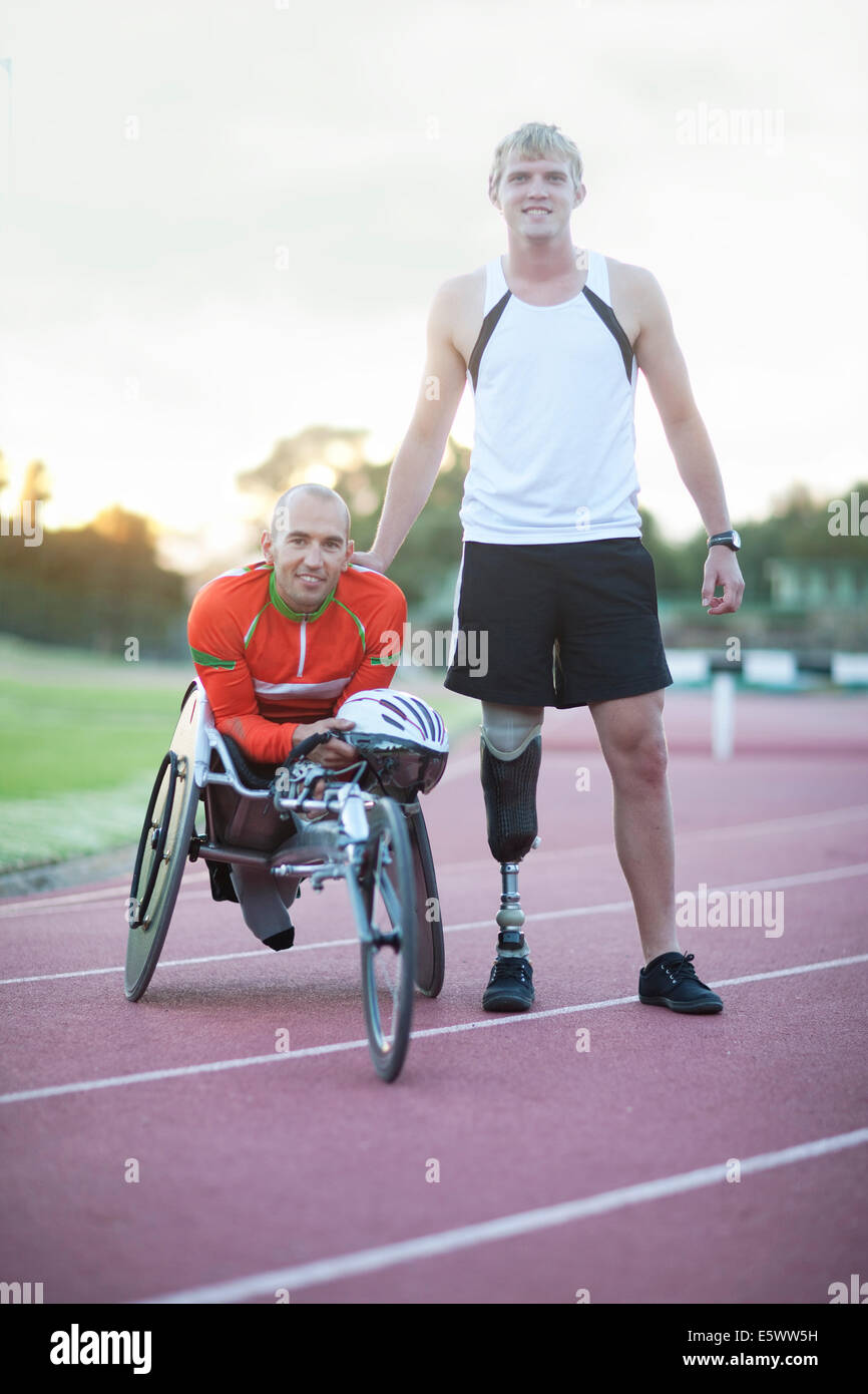 Para-athletes on track Stock Photo