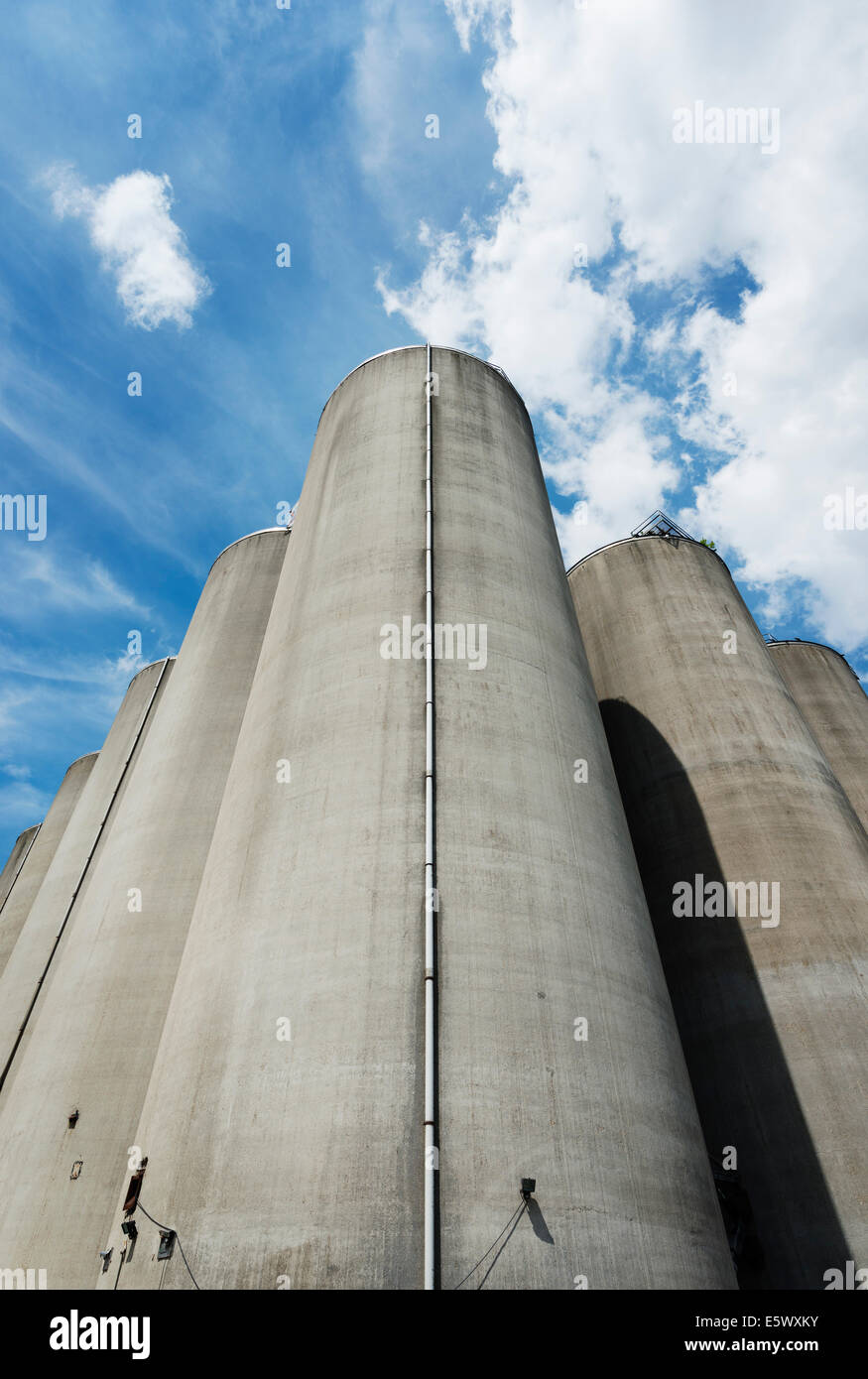 Disused silos for storing agricultural food, Veghel, Noord-Brabant , Netherlands Stock Photo