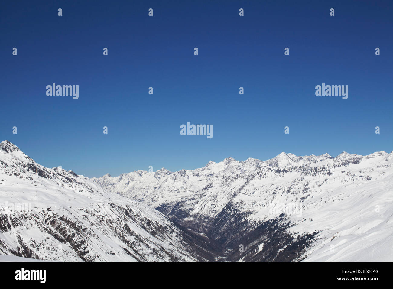 View of snow covered mountain range, Austria Stock Photo