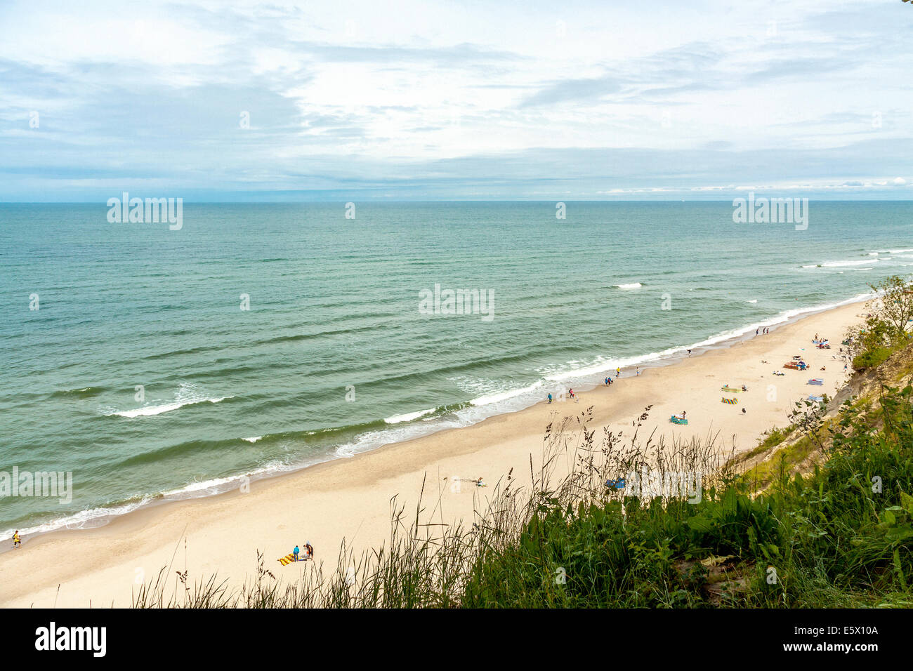 A beach marking Polish northernmost point in Jastrzębia Góra, Poland Stock Photo
