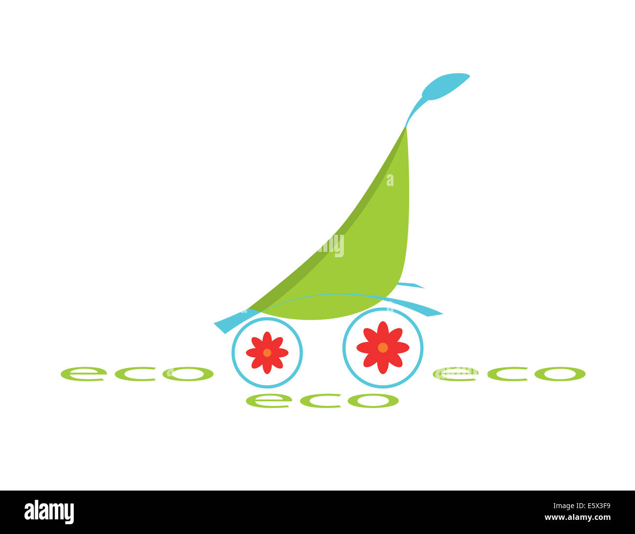 green ecological logotype of object for children Stock Photo - Alamy