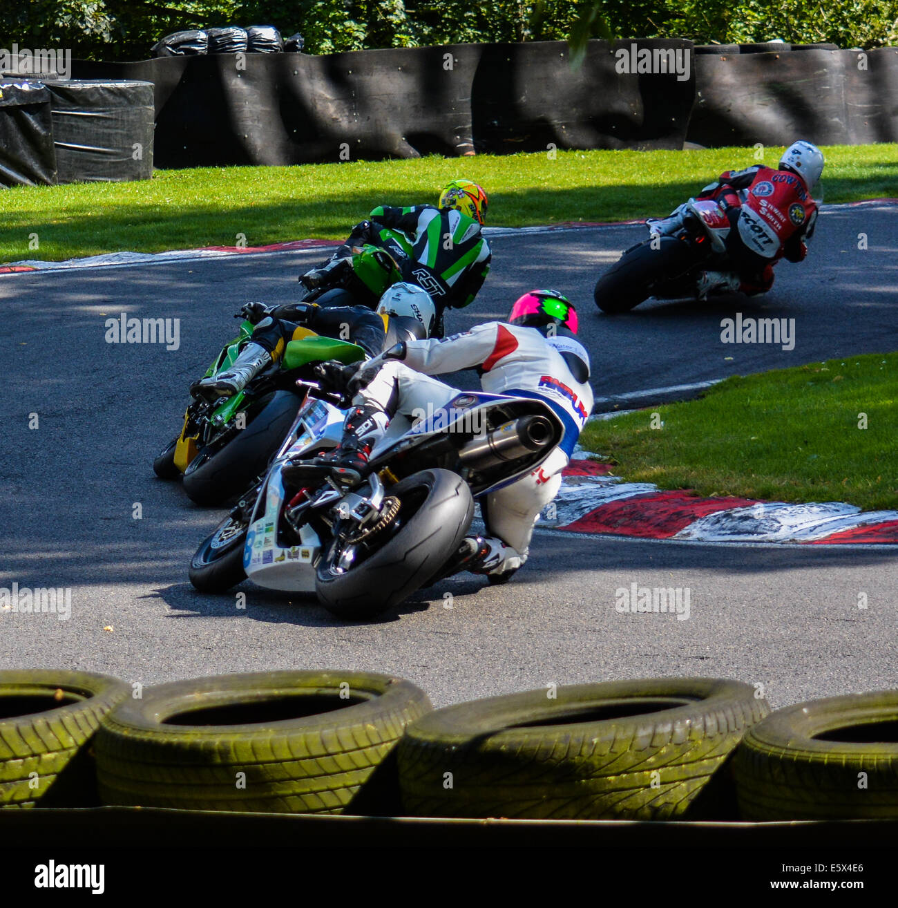 Motorcycle racing,Cadwell Park,Lincolnshire Stock Photo