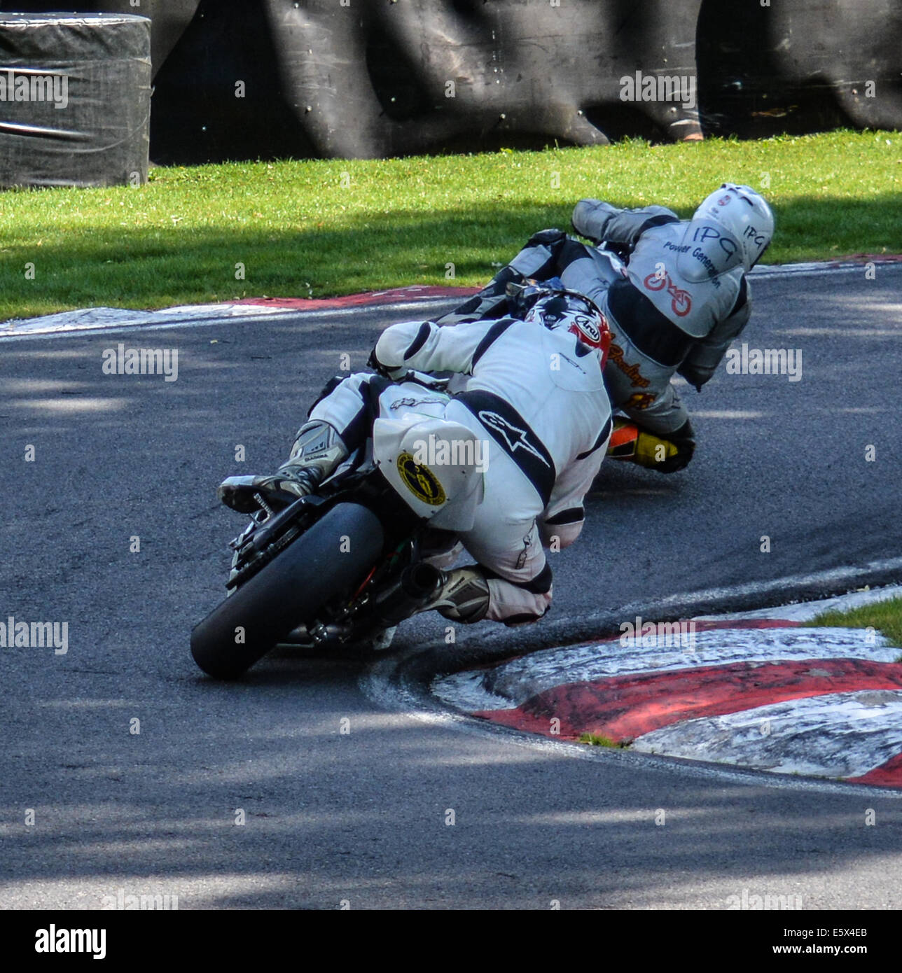 Motorbike racing at Cadwell park Stock Photo