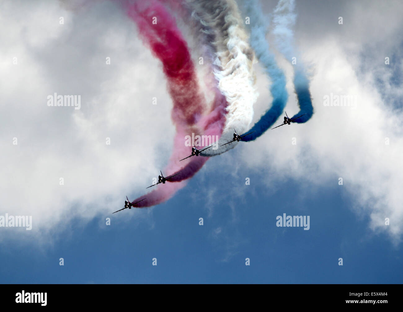 Smoke Trails - The Red Arrows Stock Photo
