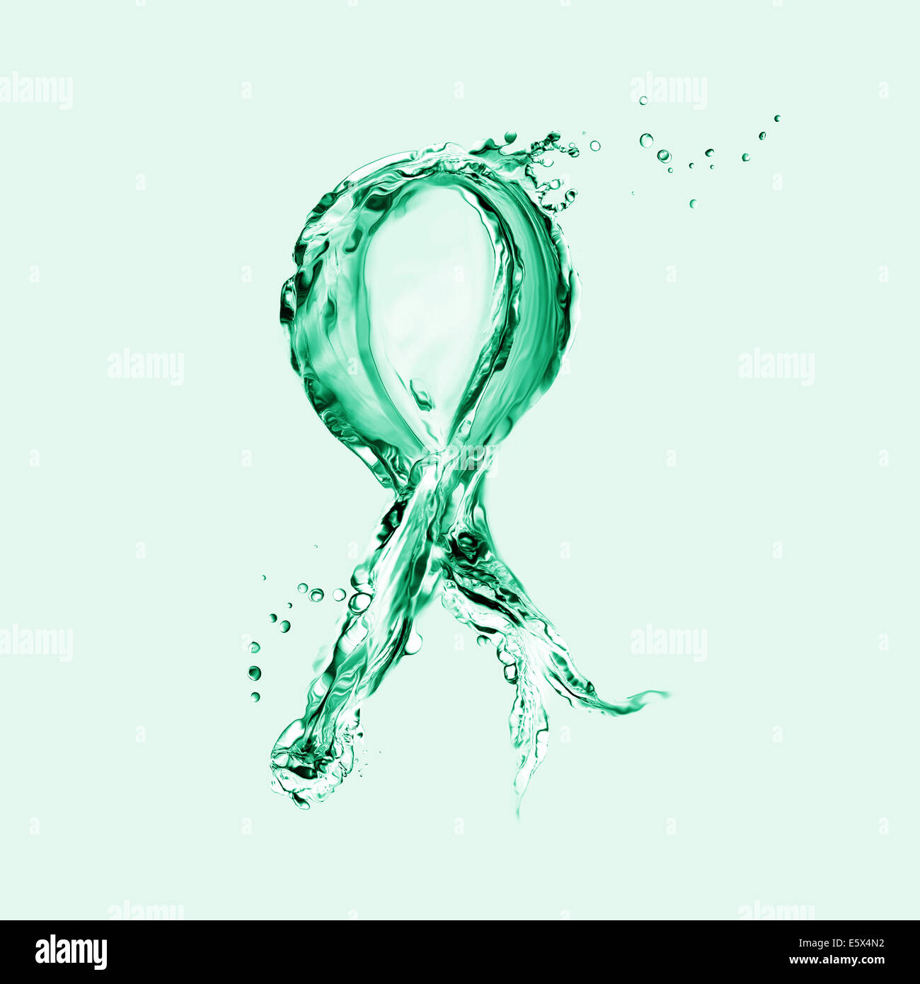 Green Ribbon for organ donation awareness, environment protection, mental health awareness, etc. Stock Photo