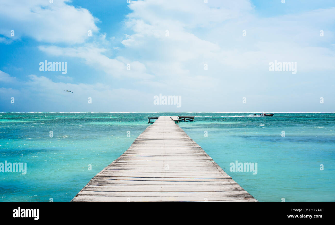 pier-in-san-pedro-belize-stock-photo-alamy